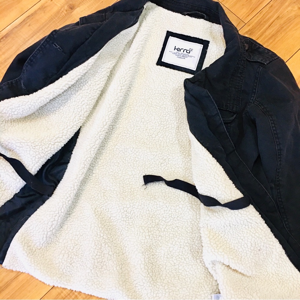 Kirra Tillys navy blue fleece lined field jacket coat  small medium
